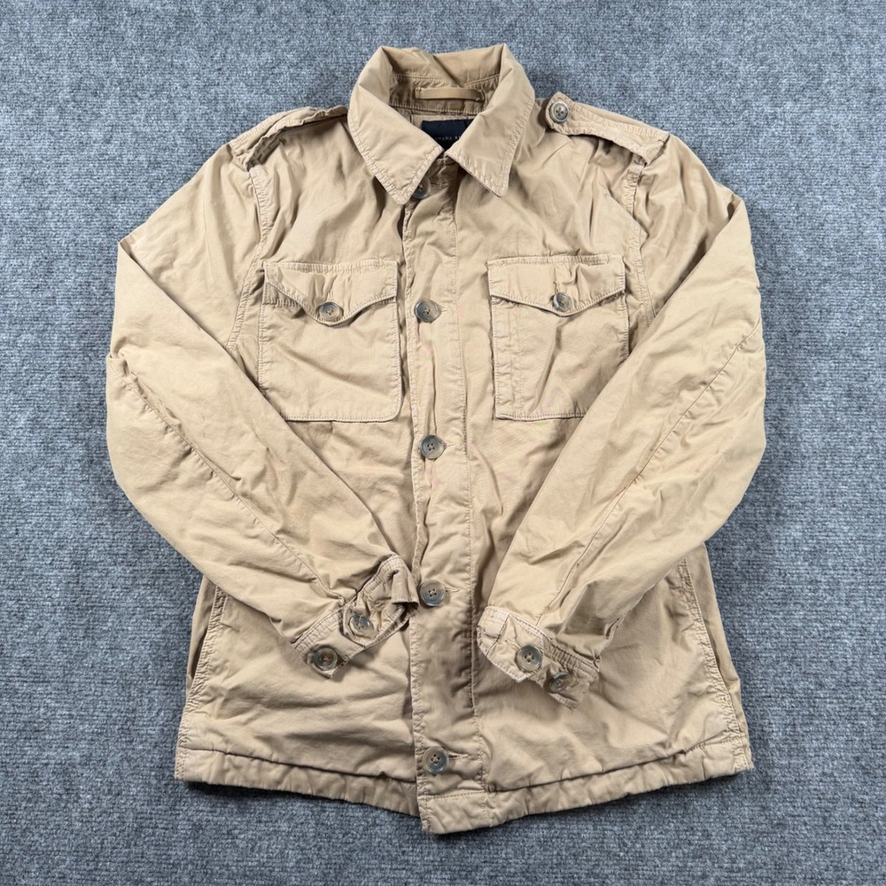 Banana Republic Field Jacket Mens Small Tan Khaki Military Safari Utility Coat
